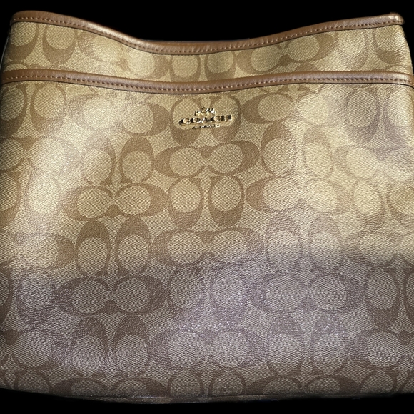 Coach Signature File Messenger Cross-Body Bag Brown Khaki - Picture 8 of 8